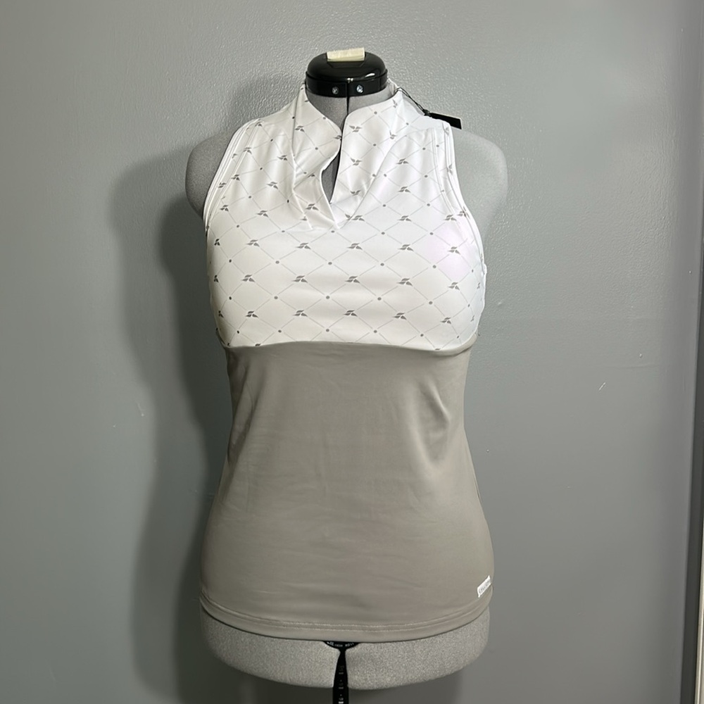 CALLIOPE White Gray NEW Sleeveless Active Outdoor Golf Casual Top SZ XL - NWT